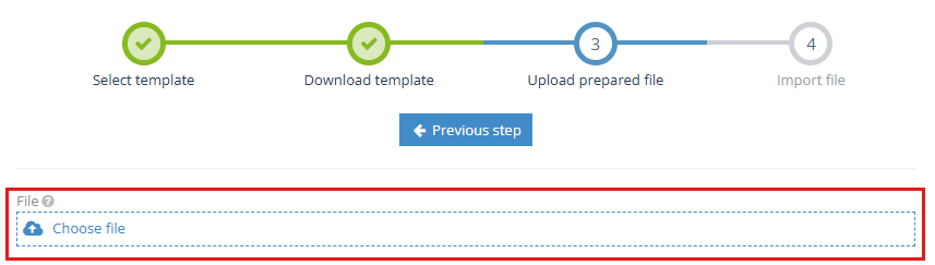 File upload instruction for customers import
